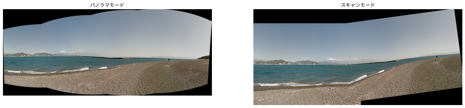 OpenCVのStitcherクラスを使った画像のパノラマ合成