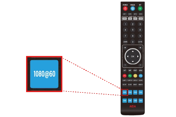 HDMI信号がモニターに表示されなくなった場合はリモコンをご確認ください。
