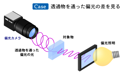 透過物を通った偏光の差を見る