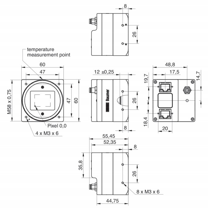 LXGシリーズ　M58マウント図面