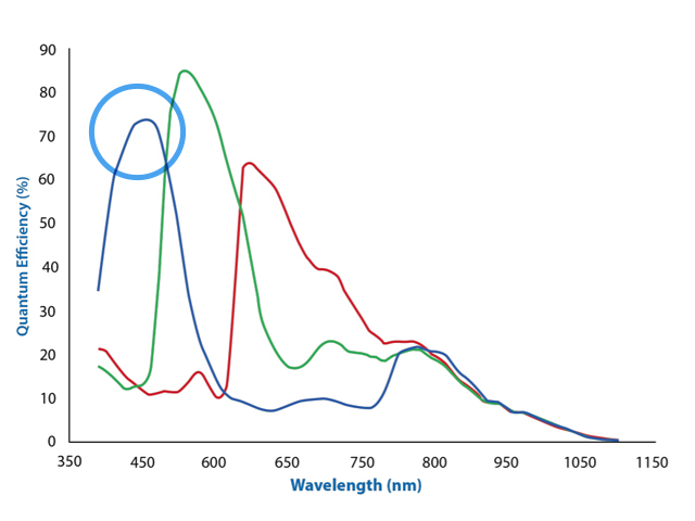 AR0521（カラー）の分光感度グラフ