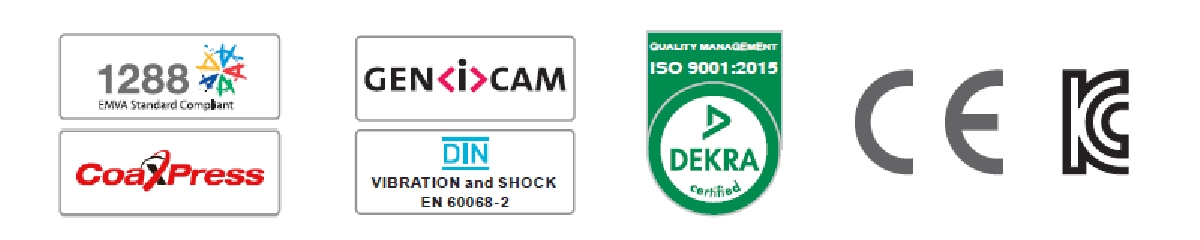 Optronis社のカメラはEMVA1288、CoaXPress DIN1.0/2.3、GeniCamから、DIN EN60721-3-2の耐衝撃・志納試験に至るまで関連規格に準拠