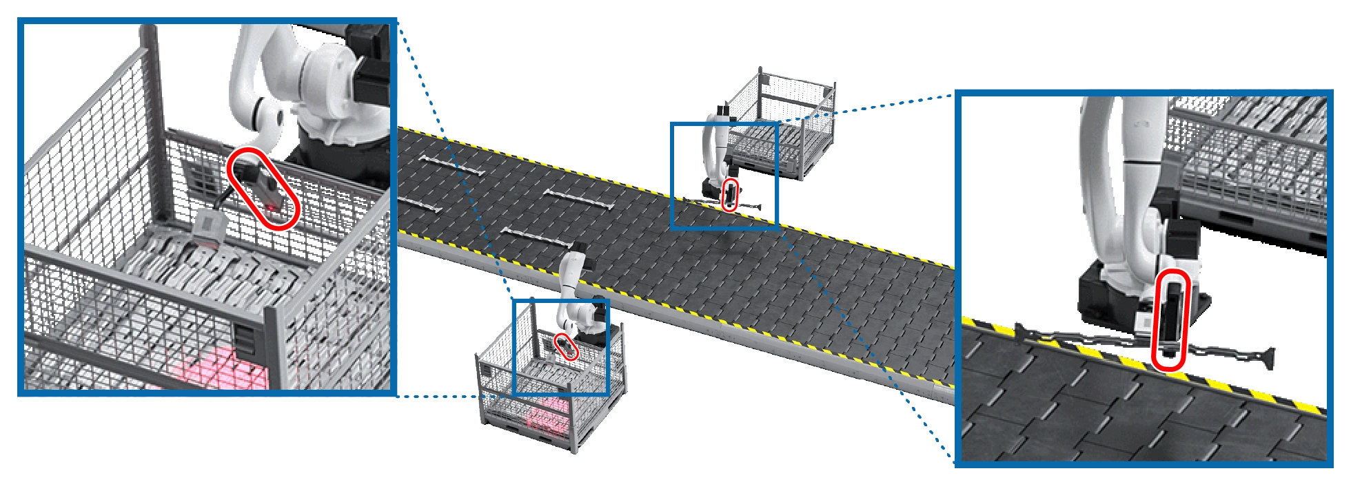 Photoneo 3Dスキャナーを使用した金属部品のビン積み込み・逆ピッキングと積み上げ