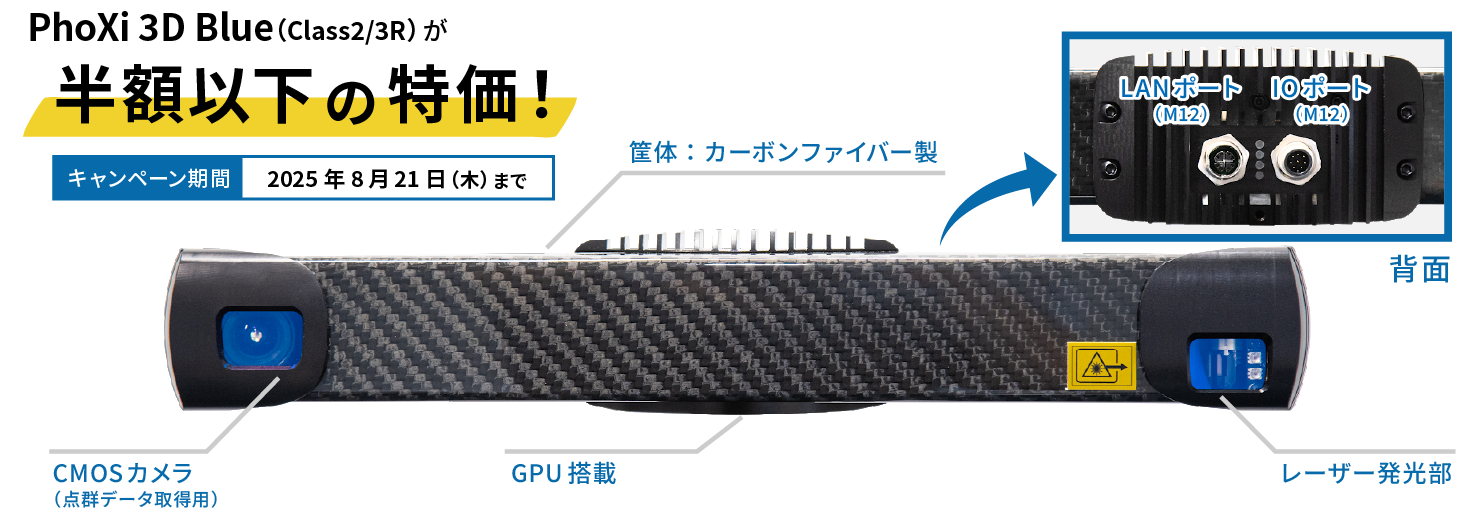 PhoXi 3D Blue(Class2/3R)が半額以下の特価！ / 各部名称