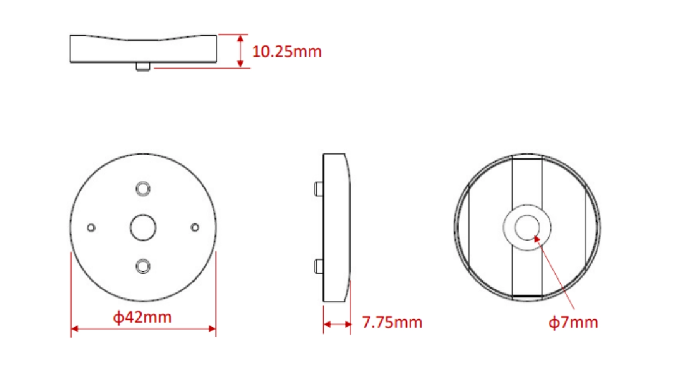 ASUS IoTのAISSENS 100AW用 磁石固定マウントの寸法図面